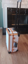 Load image into Gallery viewer, "Vanity Cases" White & Rose Gold with Legs and Bluetooth Speakers