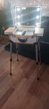 Load image into Gallery viewer, "Vanity Cases" White & Rose Gold with Legs and Bluetooth Speakers