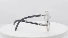 Load and play video in Gallery viewer, &quot;Bust Down&quot; Quavo Frames &quot;Sliver&quot;( Black Wood) glasses (for Men &amp; Women) Sunglasses
