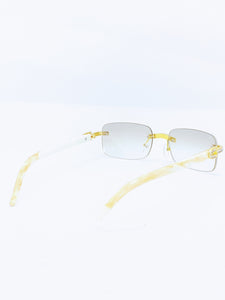 "Buffed UP" Large (Clear lens/Gold and Marble) (for Men &women)