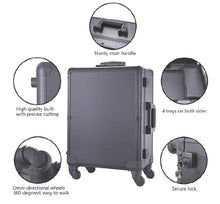 Load image into Gallery viewer, "Vanity Cases" Luggage Black with Legs and Bluetooth Speakers