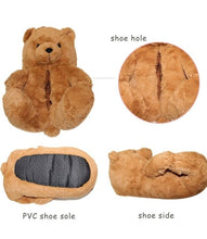 Load image into Gallery viewer, "Plush Teddy Bear" Slippers Shoes (Black & White)(One Size fit All)