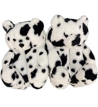 Load image into Gallery viewer, "Plush Teddy Bear" Slippers Shoes (Black & White)(One Size fit All)