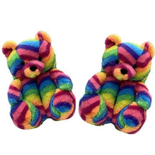 Load image into Gallery viewer, "Plush Teddy Bear" Shoes (Bright Rainbow)(One Size fit All)