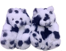 Load image into Gallery viewer, "Plush Teddy Bear" Slippers Shoes (Black & White)(One Size fit All)