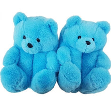 Load image into Gallery viewer, "Plush Teddy Bear" Slippers Shoes (Blue)(One Size fit All)