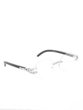 Load image into Gallery viewer, "Da Don" (Clear lens, Silver with Black wood)sunglasses/glasses
