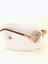 Load image into Gallery viewer, "Dondada" (Brown lens, gold with dark brown templates wood arms) sunglasses/glasses
