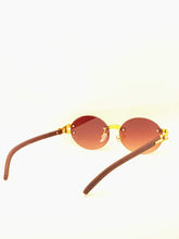 Load image into Gallery viewer, "Dondada" (Brown lens, gold with dark brown templates wood arms) sunglasses/glasses
