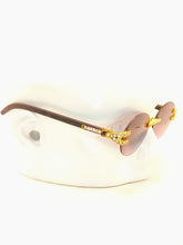 Load image into Gallery viewer, "Dondada'" (mulberry black tent with dark brown wood templates arms) sunglasses/glasses
