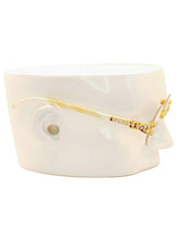 Load image into Gallery viewer, "DA Don" (Clear lens, Gold with marble templates arms)sunglasses/ glasses
