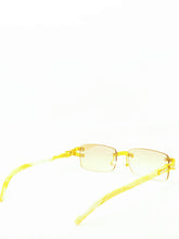 Load image into Gallery viewer, "Cheddar$" (gold clear/smoke lens with marble templates arms) sunglasses/glasses
