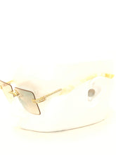 Load image into Gallery viewer, "A'Milli " (large clear smoke lens with tan marble templates arms) sunglasses/ glasses
