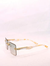 Load image into Gallery viewer, "A'Milli " (large clear smoke lens with tan marble templates arms) sunglasses/ glasses
