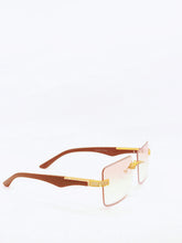 Load image into Gallery viewer, "A'Milli" (Large clear smoke lens, Gold with Brown templates arms) sunglasses/glasses
