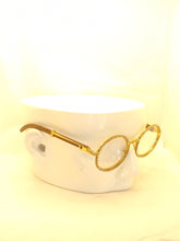 Load image into Gallery viewer, "XL Bust Down" Clear smoke lens, gold with brown wood
