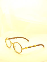 Load image into Gallery viewer, "XL Bust Down" Clear smoke lens, gold with brown wood
