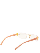 Load image into Gallery viewer, "DonJuan'" Clear lens, Gold with sand Brown wood arms
