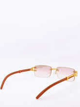Load image into Gallery viewer, "Royalty" Clear lens with gold and brown wood arms
