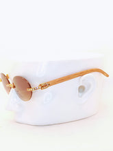 Load image into Gallery viewer, "Doe" Round Brown tented lens,gold with sand brown arms

