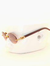 Load image into Gallery viewer, "Doe" Round Brown lens,Gold with brown arms
