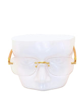 Load image into Gallery viewer, "Alexander" Clear lens, gold with sand brown wood arms
