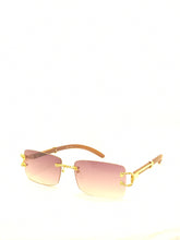 Load image into Gallery viewer, "Corleone'" Black smoke tented lens with brown wood arms
