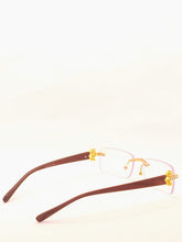 Load image into Gallery viewer, "DonJuan' " Clear lens, Gold with Brown wood arms
