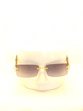 Load image into Gallery viewer, "Corleone'" Black smoke tented lens with brown wood arms
