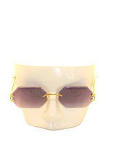 Load image into Gallery viewer, "Clever" Black smoke tented lens with gold arms

