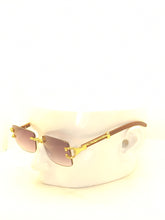 Load image into Gallery viewer, "Corleone'" Black smoke tented lens with brown wood arms
