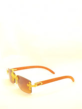 Load image into Gallery viewer, "KING" Brown light tented lens,gold with light brown wood
