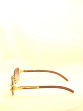 Load image into Gallery viewer, "Corleone'" Black smoke tented lens with brown wood arms
