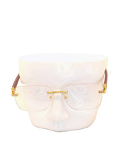 Load image into Gallery viewer, "Alexander" large Clear lens, Gold with Brown wood arms
