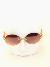 Load image into Gallery viewer, "Doe" Round Brown tented lens,gold with sand brown arms
