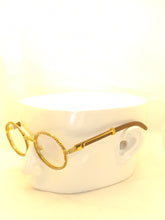 Load image into Gallery viewer, "XL Bust Down" Clear smoke lens, gold with brown wood
