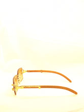 Load image into Gallery viewer, "KING" Brown light tented lens,gold with light brown wood
