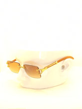 Load image into Gallery viewer, "Corleone'" Brown tented lens with brown wood arms
