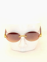 Load image into Gallery viewer, "Doe" Round Brown lens,Gold with brown arms
