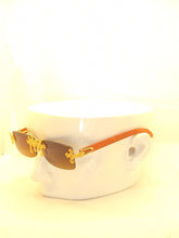 Load image into Gallery viewer, "KING" Brown light tented lens,gold with light brown wood
