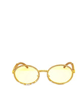 Load image into Gallery viewer, "XL Bust Down" Clear smoke lens, gold with brown wood
