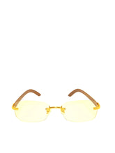 Load image into Gallery viewer, "Cartii" Clear lens,gold with brown wood arms
