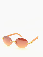 Load image into Gallery viewer, "Doe" Round Brown tented lens,gold with sand brown arms
