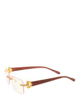 Load image into Gallery viewer, "DonJuan' " Clear lens, Gold with Brown wood arms

