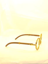Load image into Gallery viewer, "XL Bust Down" Clear smoke lens, gold with brown wood
