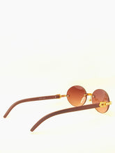 Load image into Gallery viewer, "Doe" Round Brown lens,Gold with brown arms
