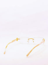 Load image into Gallery viewer, "DonJuan'" Clear lens, Gold with sand marble arms
