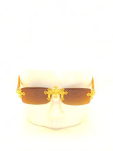 Load image into Gallery viewer, "KING" Brown light tented lens,gold with light brown wood
