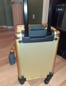 "Vanity Cases "without  legs with wheels "Gold"