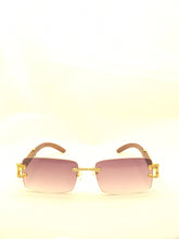 Load image into Gallery viewer, "Corleone'" Black smoke tented lens with brown wood arms
